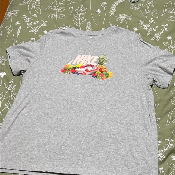 Nike Gray Short Sleeve Tee with Fruit Graphic - Picture 1 of 4